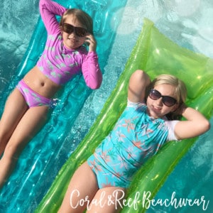 Coral & Reef Beachwear, the best rash guards for kids to wear to the beach and swimming. Rash guards have high SPF and maximum sun protection.