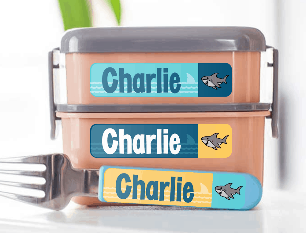 Shark Week gifts for people who love sharks! Shark labels for kids' school supplies.