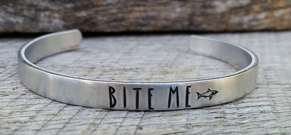 Shark Week gifts for people who love sharks! Bite Me Shark Bracelet
