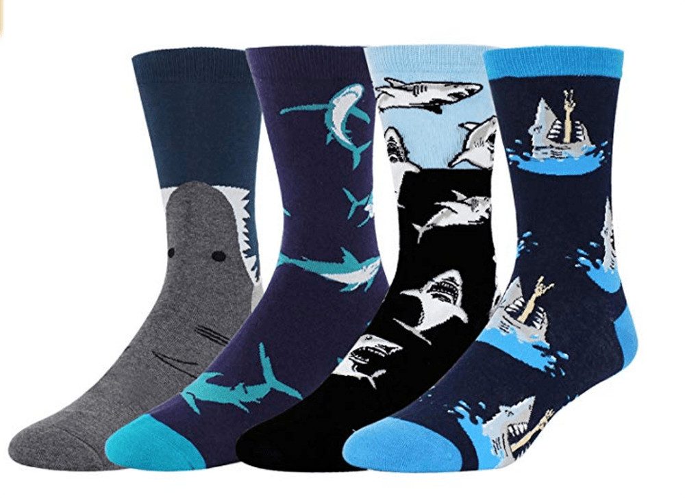 Shark Week gifts for people who love sharks! Shark Socks for your favorite dad.