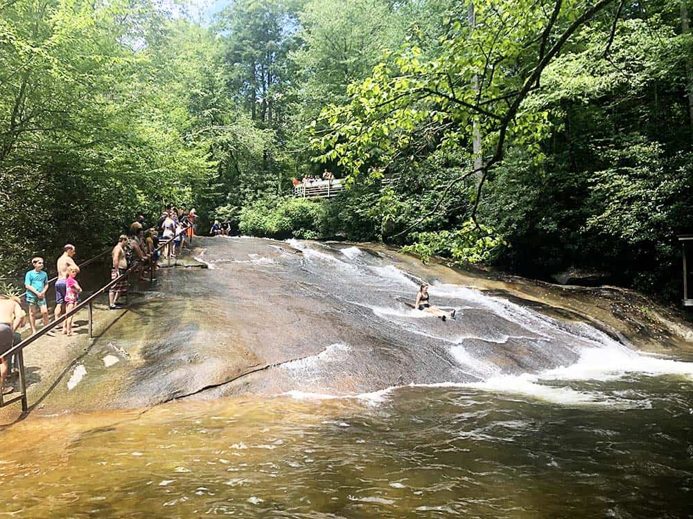Sliding Rock in the Pisgah National Forest just outside of Asheville, NC.