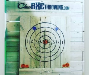 Axe throwing class in Jacksonville, Florida.