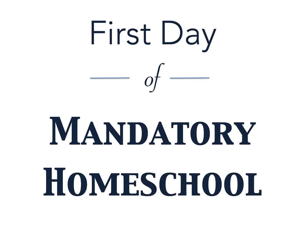 Mandatory Homeschool Signs for kids with schools that are closed.