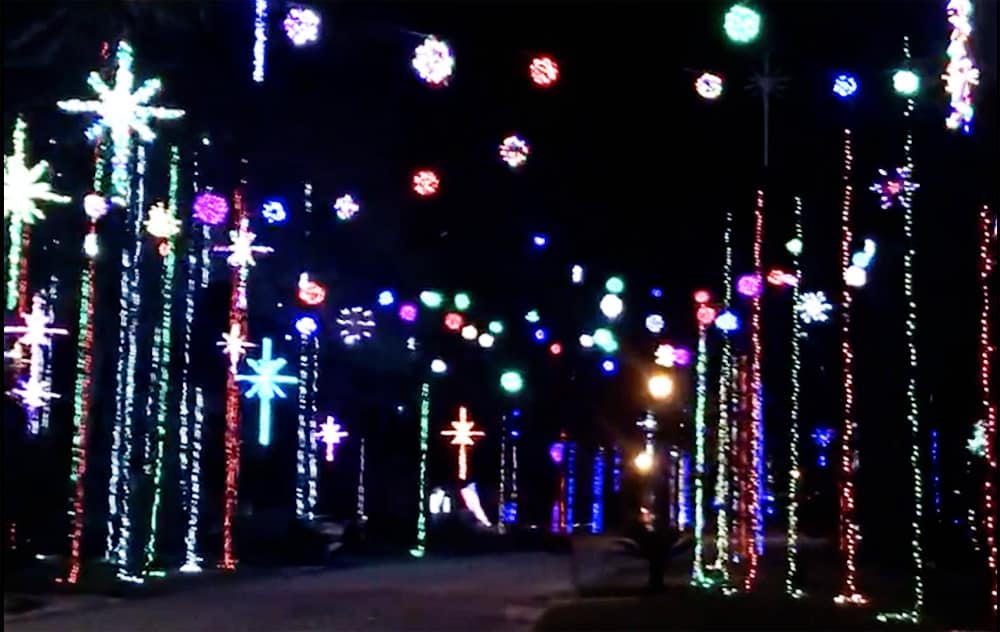 Blackhawk Bluff hanging lights off of Girvin Road in Jacksonville