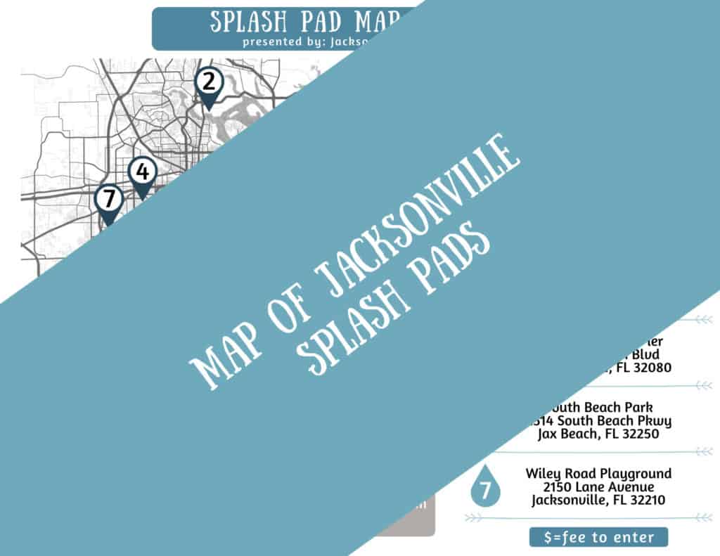 Printable Map of Splash Pads and Sprinkle Parks in Jacksonville