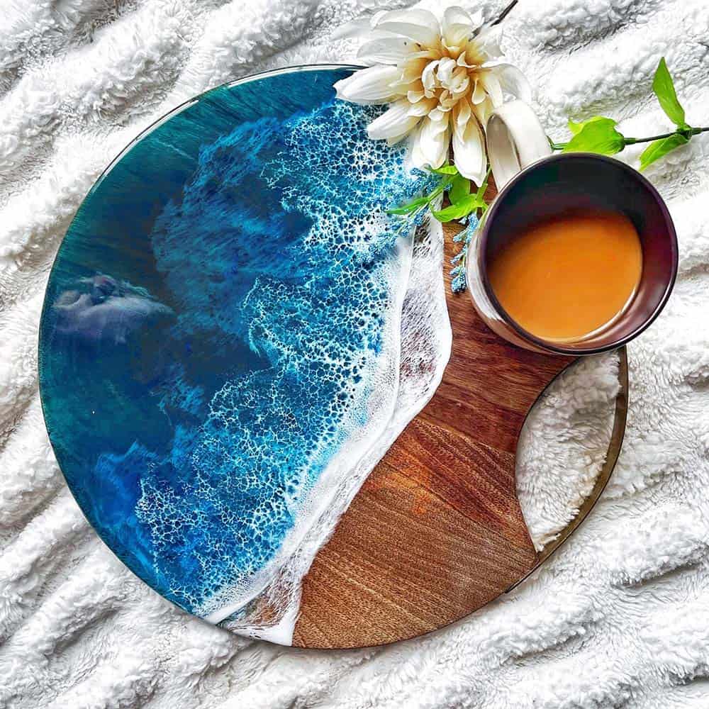 Resin Ocean Board from Katlyne Michelle Ocean Art - 12 Days of Duval Gifts - 2021 Jacksonville Gift Guide