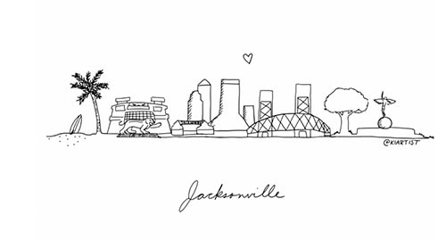 Jacksonville skyline print