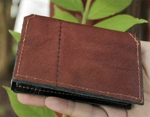 Rethreaded leather wallets