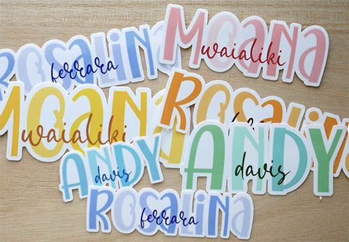 Personalize Name Stickers