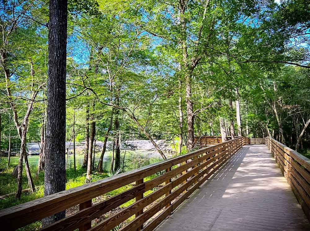 Trails for hiking at Poe Springs in Gainesville, FL