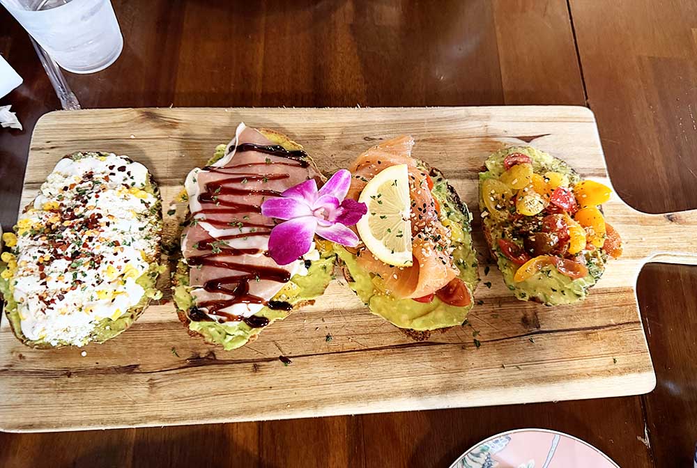Avocado Toast Flight at The Modern Rose Tea House in St Augustine, FL